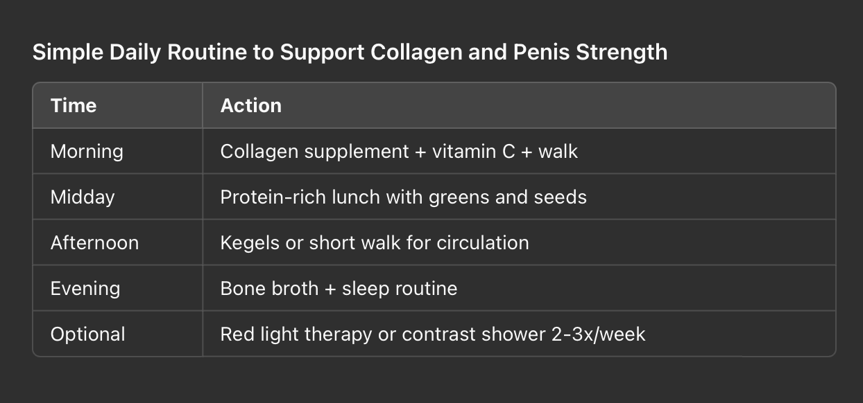 Simple daily routine to support collagen and penis strength