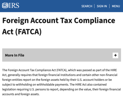 FATCA requires foreign banks to report U.S. account holders&rsquo&##x3b; assets or face U.S. withholding penalties.